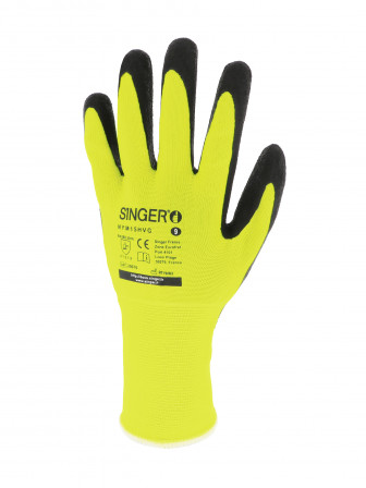 GANTS LATEX GRIS/NYLON JAUNE FLU CV8