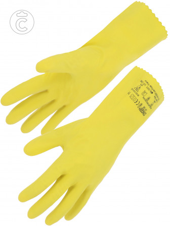 GANTS LATEX MENAGE JAUNE FLOQ. T9