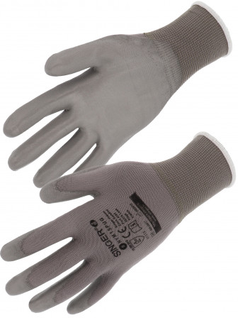 GANTS NYLON GRIS ENDUIT PU GRIS,8