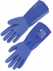 GANTS PVC BLEU 35CM SUR TRICOT 8