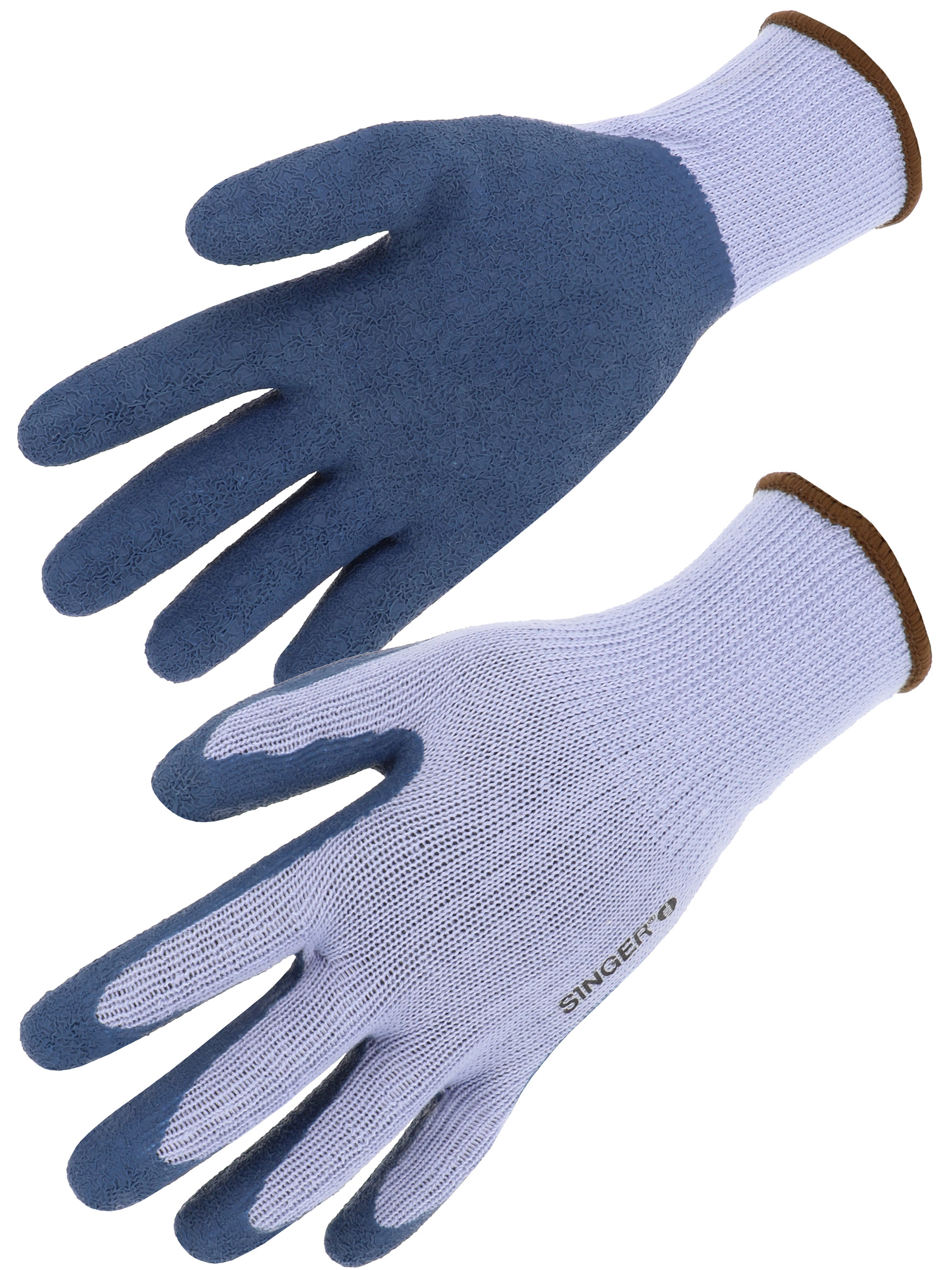 GANTS TRICOTE ENDUIT LATEX BLEU T 7