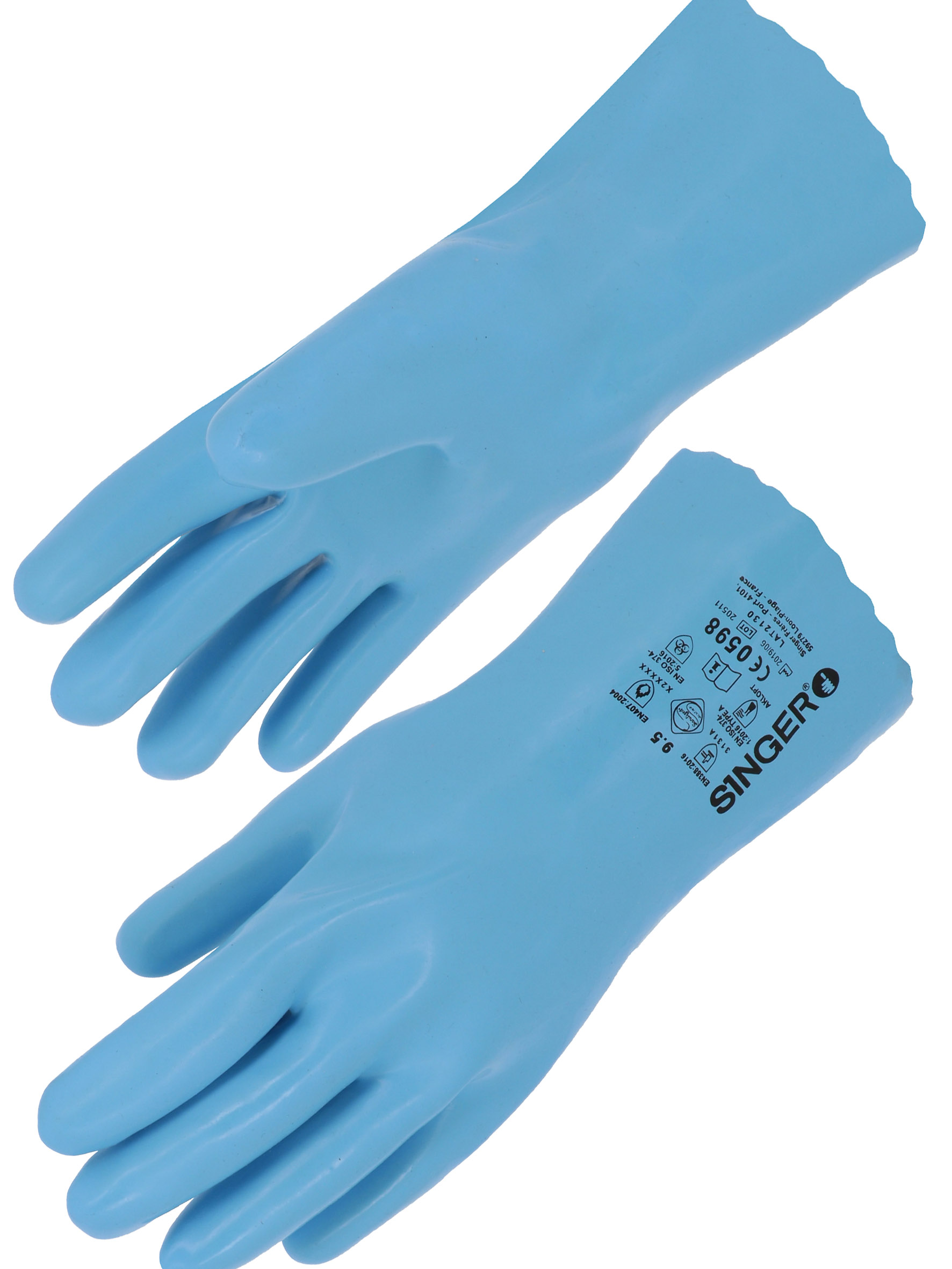 GANTS LATEX BLEU/JERSEY T10.5