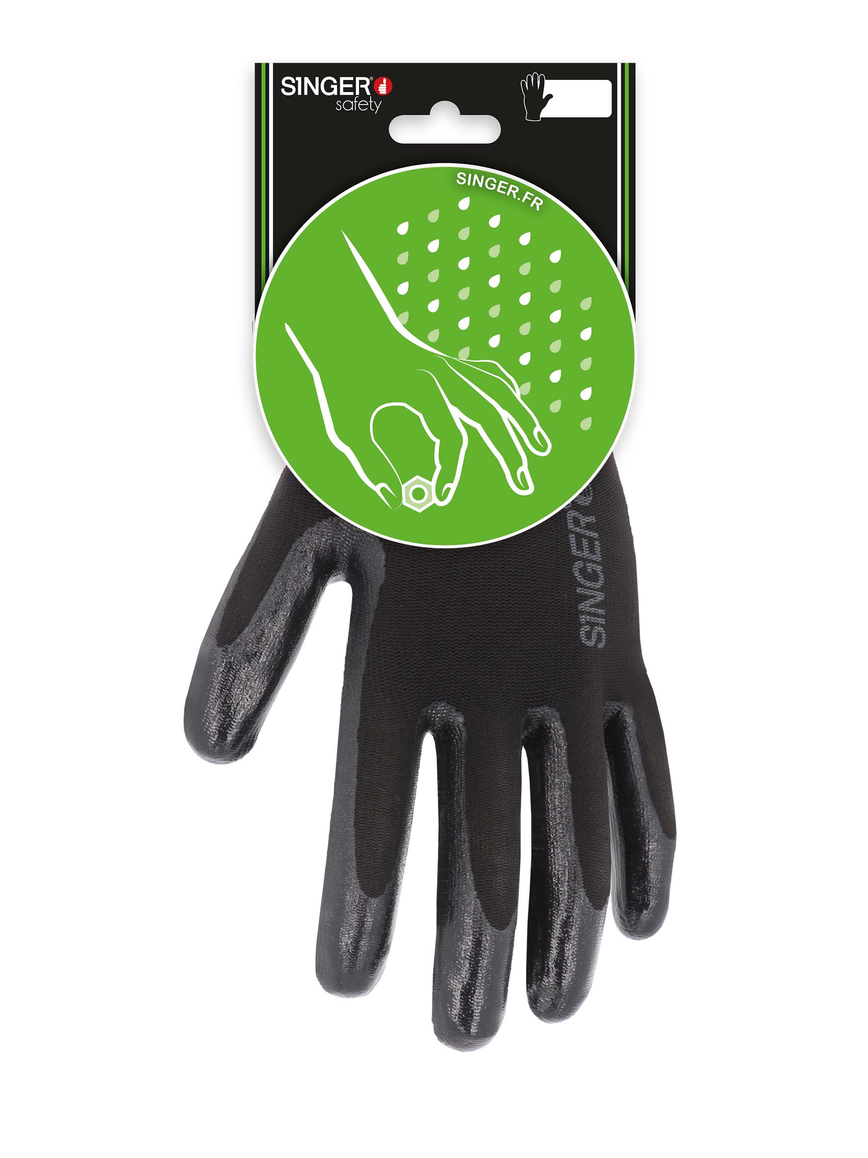 GANTS NYLON END NITRILE NOIR 10 CA