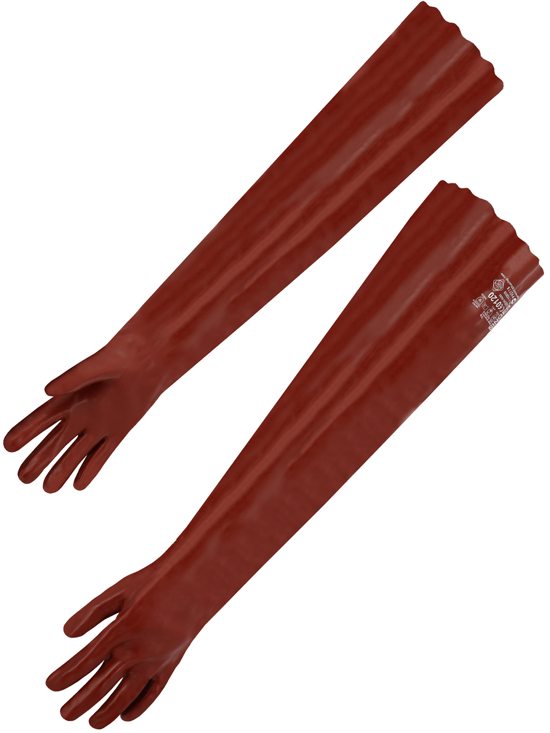 GANTS PVC ROUGE TT ENDUIT 70CM, 10