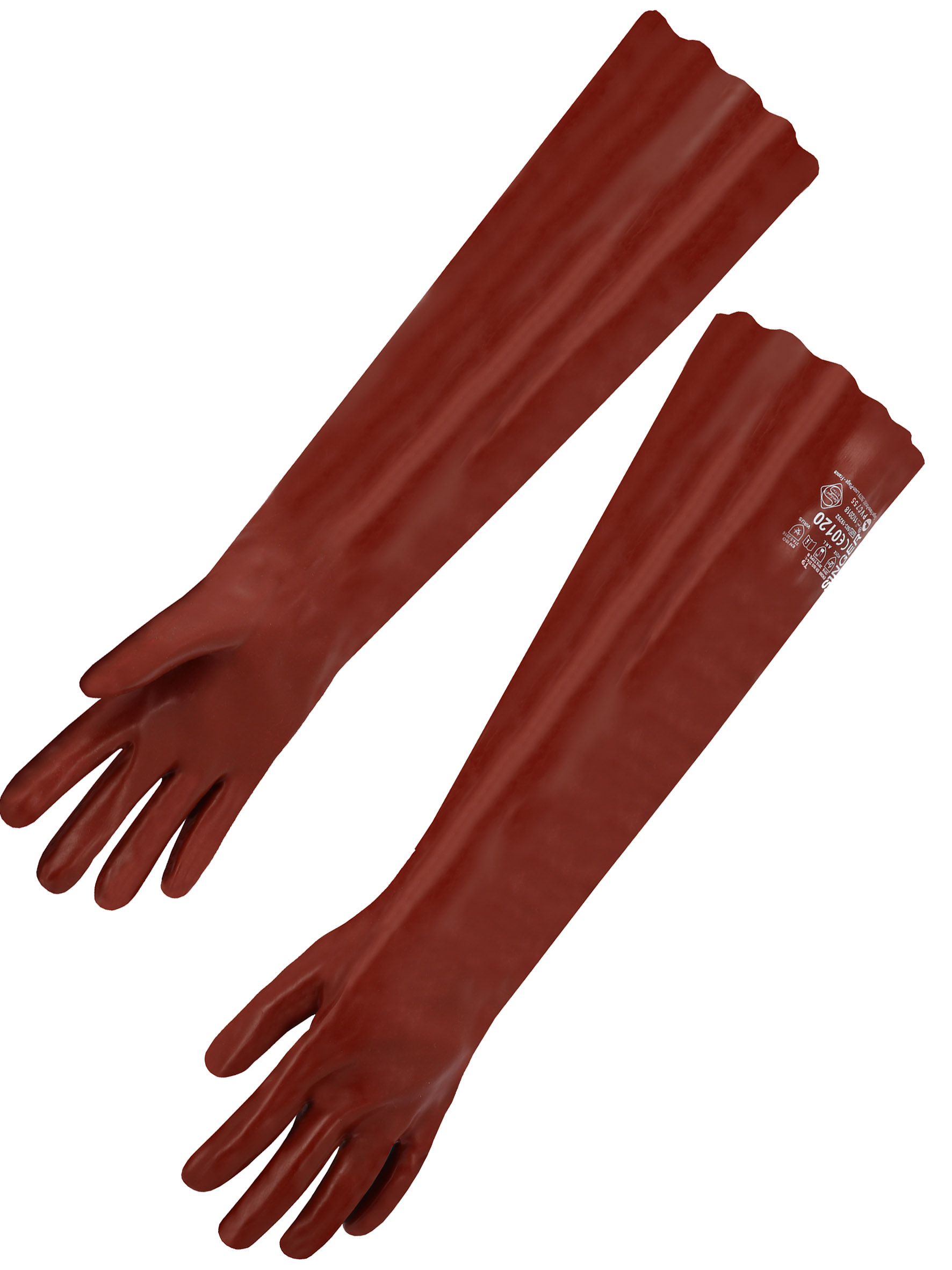 GANTS PVC ROUGE TT ENDUIT 58CM, 10