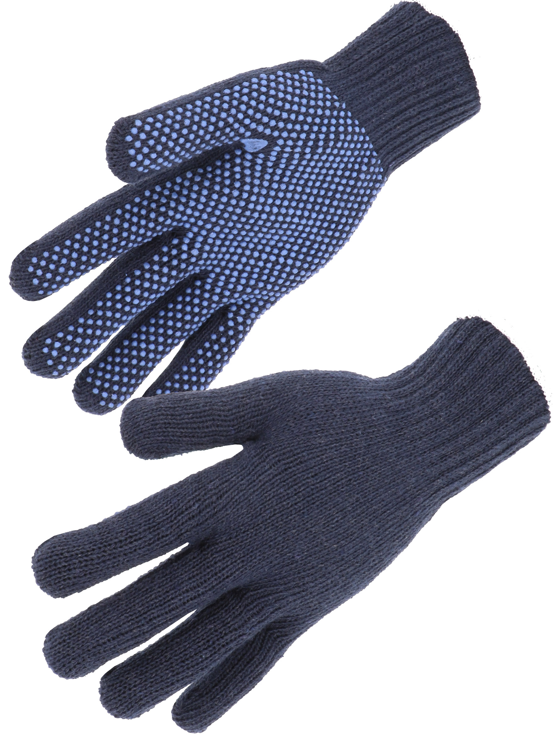 GANTS TRICOTE BLEU J7 PT PVC BLEU F