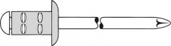 Rivet aveugle multiserrage alu tête goutte de suif 4x10mm 