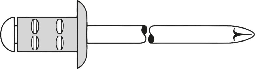 Rivet aveugle multiserrage alu tête goutte de suif 4,8x10mm 