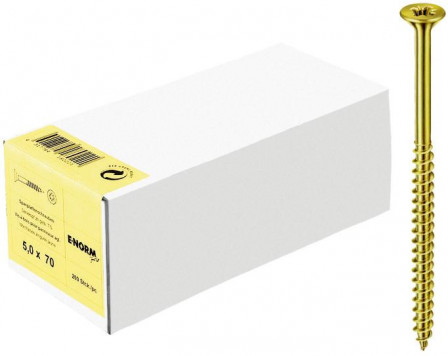 Vis pour panneau aggloméré tête fraisée zn jaune TG PZD 6,0x 50/30 HP 