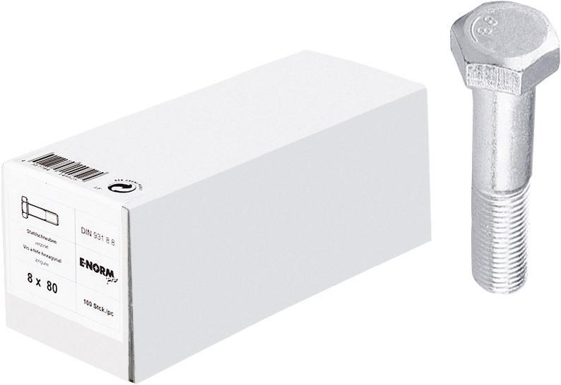 Vis tête hexag.DIN 931 M10X 75 8.8 zn HP 