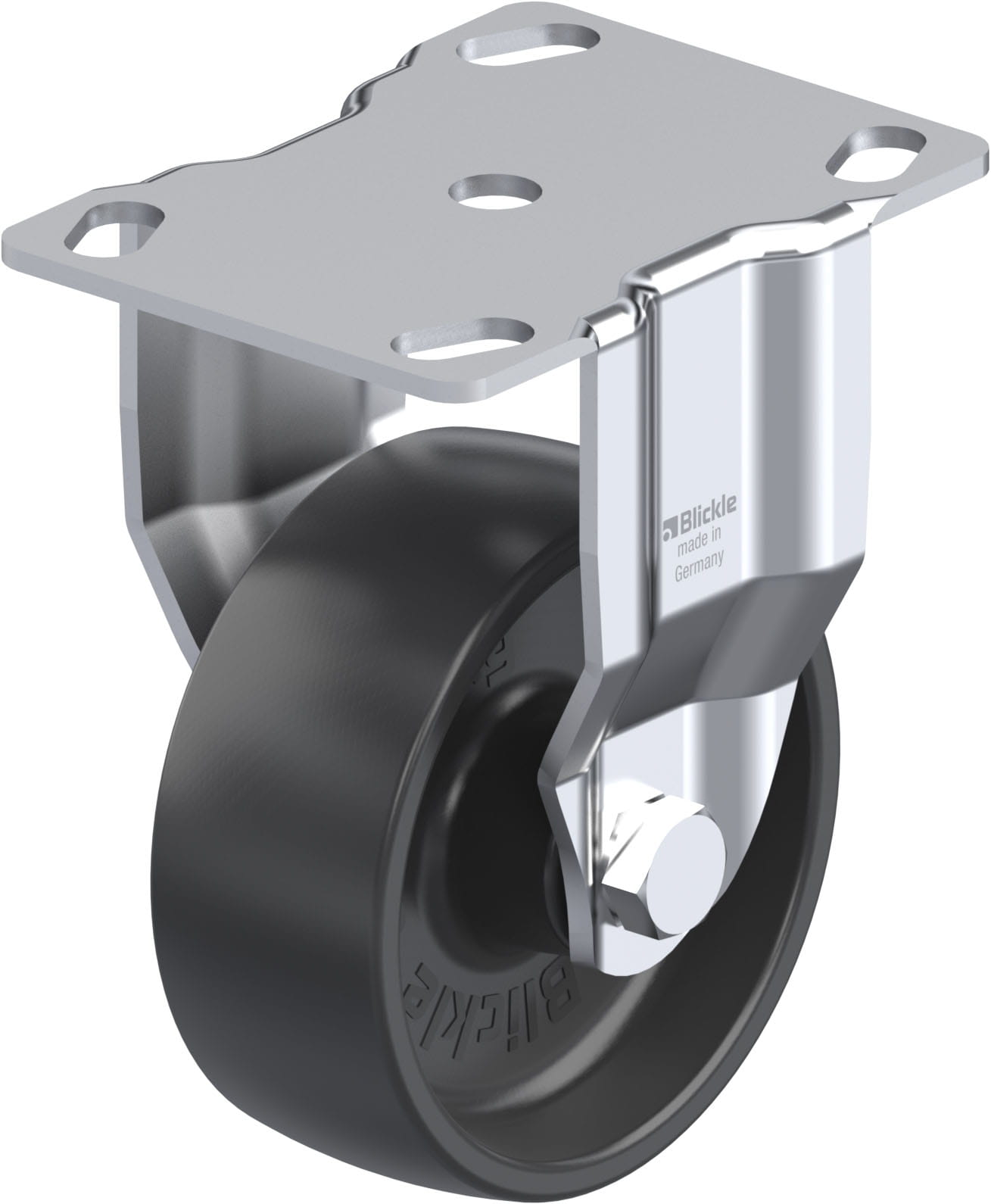 Roulette fixe polyamide avec platine à visser