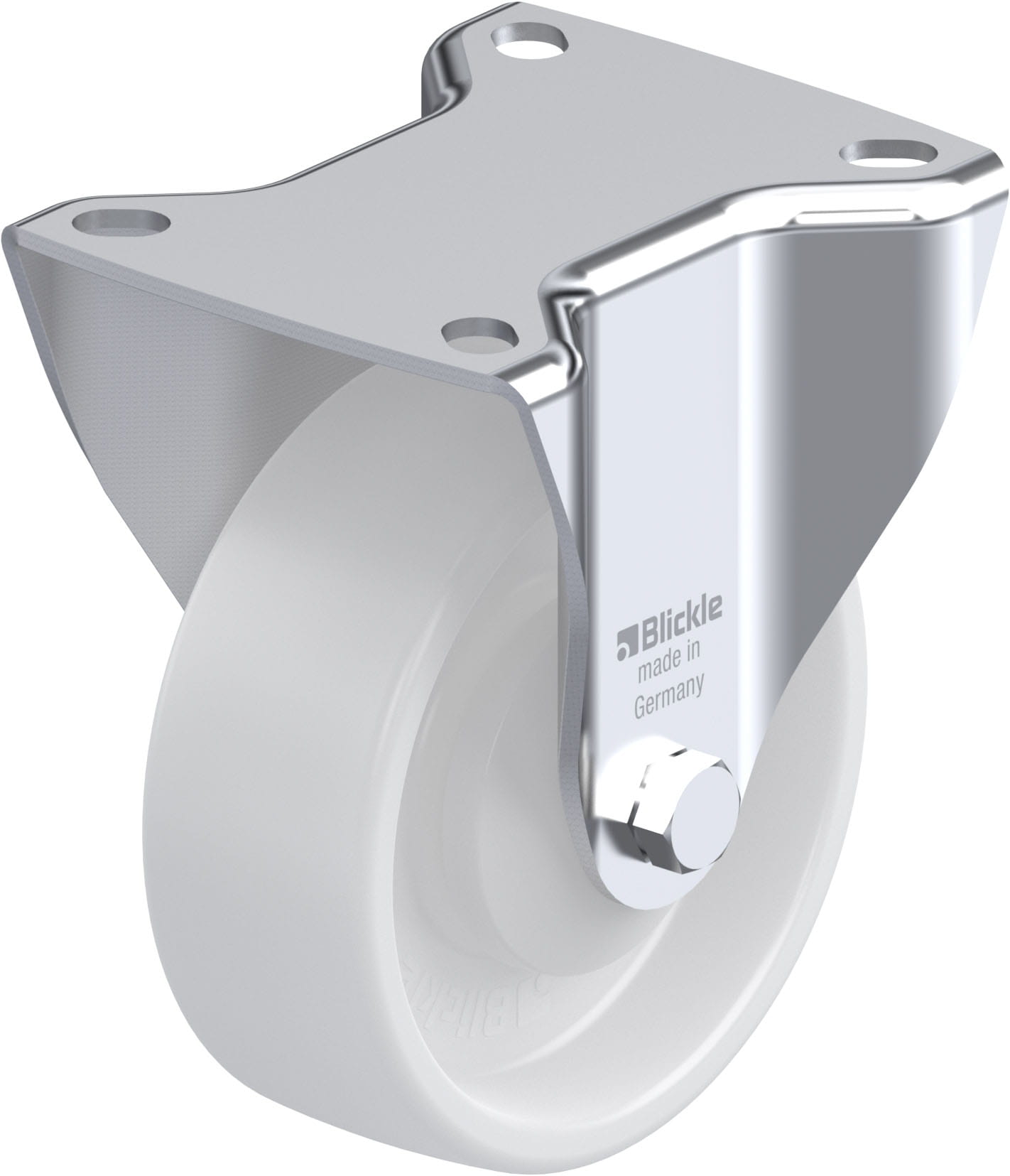 Roulette fixe polyamide avec platine à visser