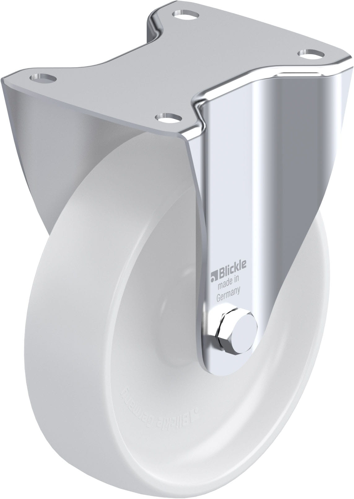 Roulette fixe polyamide avec platine à visser