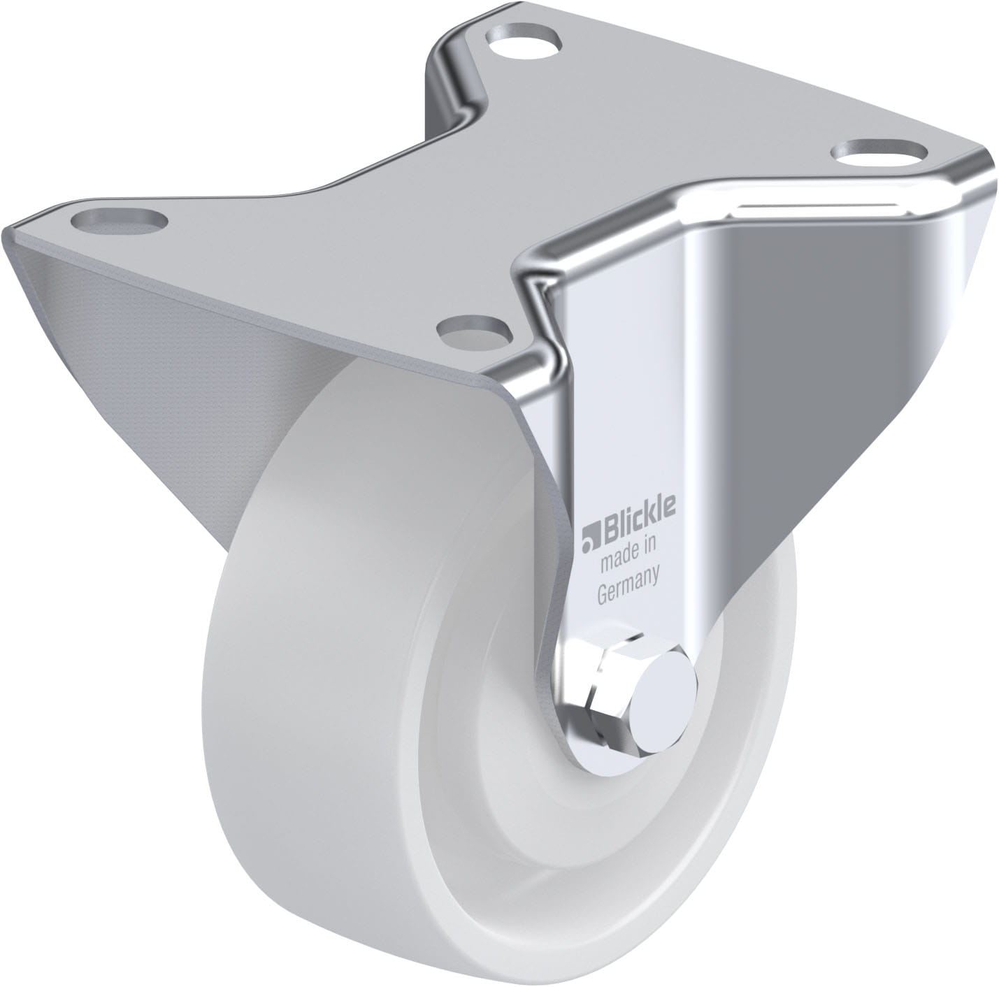 Roulette fixe polyamide avec platine à visser