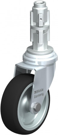 Roulette d'appareil pivotante avec , douille expansible