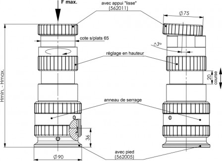 Élément d'appui 6425A-230mm 