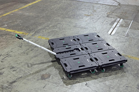 Rouleau multiusage 600x300mm, 130Kg Plastique 75mm, avec poignée 