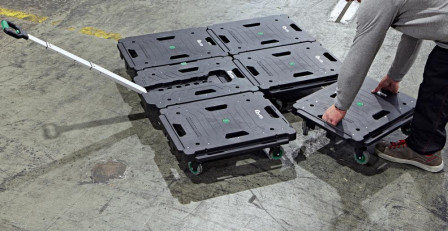 Rouleau multiusage 600x300mm, 130Kg Plastique 75mm, avec poignée 