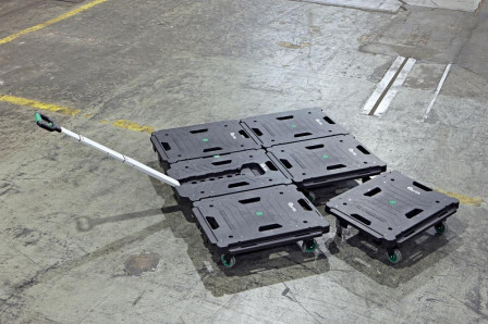 Rouleau multiusage 600x300mm, 130Kg Plastique 75mm, avec poignée 