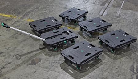 Rouleau multiusage 600x300mm, 130Kg Plastique 75mm, avec poignée 