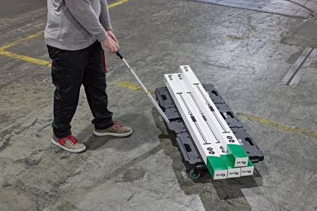 Rouleau multiusage 600x300mm, 130Kg Plastique 75mm, avec poignée 