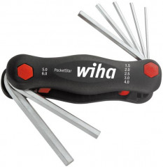 Jeu de clés mâles coudéessur monture PocketStar s ix pans femelle 1,5-6mm 