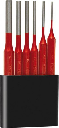 Jeu de chasse-goupilles 6pièces sur support en pl astique 