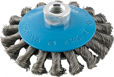 Brosse conique acier M14 torsadée 115x mm 
