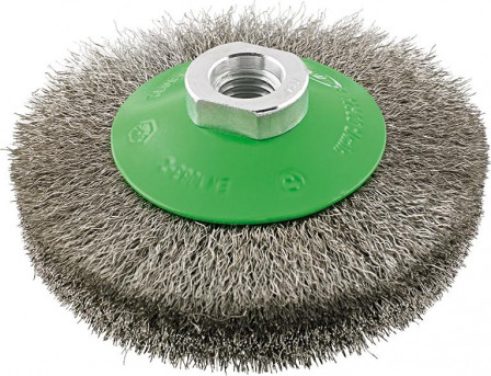 Brosse conique inox M14 ondulée 100x0,2mm 