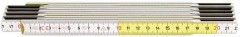 Mètre pliant hêtre 2m jaune-blanc 