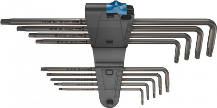 Jeu de clés mâles coudéeslongues avec porte-vis 9 pièces 