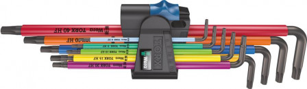 Jeu de clés mâles coudéeslongues avec porte-vis C olor 9 pièces 