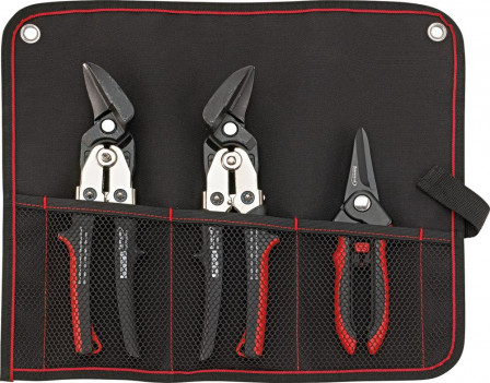 Jeu cisailles tôle 3 pcs ds sac roulet. 