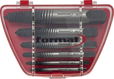 Jeu d'extracteurs de vis chrome vanadium 6 pièces Numéro 1-6 