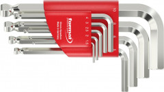 Jeu de clés mâles coudéessur monture 9 pièces 1,5 -10mm avec tête sphér. 