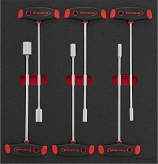 Module d'outillage Tournevis à douille six pans à poignée en T, 6 pièces, module 2/3