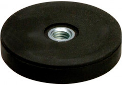 Aimant plat 22mm avec filetage femelle M4/caoutchouc 