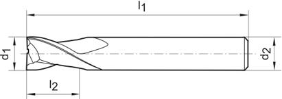Fraise courte DIN6527 carbure monobloc D2 queueHA 20mm 