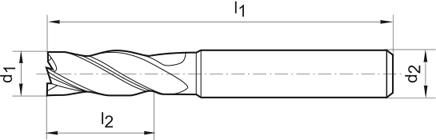 Fraise carbure monobloc 20,0mm courte HB D4 TiAlNnorme d'usine 