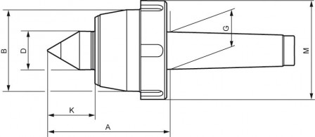 Pointe tournante avec écrou d'extraction CM4 