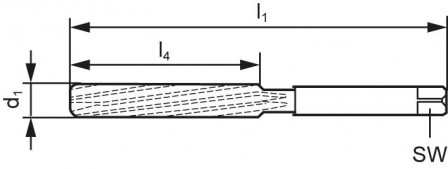 Alésoir à main DIN206 HSSforme B 6,5mm 