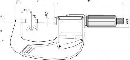 Micromètre numérique faces de mesure réduites 40 EWRi-B 0-25mm 