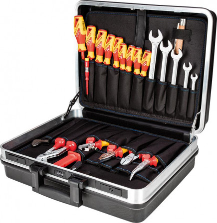 Jeu d'outils Électricien74 pcs. dans mallette ABS