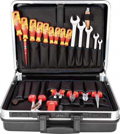 Jeu d'outils Électricien74 pcs. dans mallette ABS