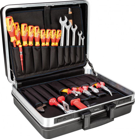 Jeu d'outils Électricien74 pcs. dans mallette ABS