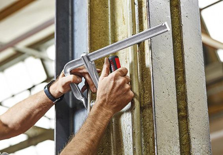 Serre-joint tout acier a.manche bicomposant 250x1 20mm Poignée rabatt. 