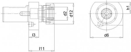 Porte-barres d'alésage VDI E4 30xER40 