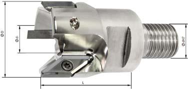 Fraise vissable 90° pour Alu D3 arrosage central D40mm pour type VCGT