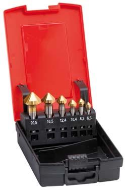 Jeu de fraises coniques TiN forme C 90° 6,3-25mm 