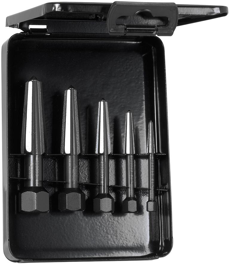 Jeu d'extracteurs de vis 2 dents filetage à droiteet à gauche 5 pièces tai lle 1-5 